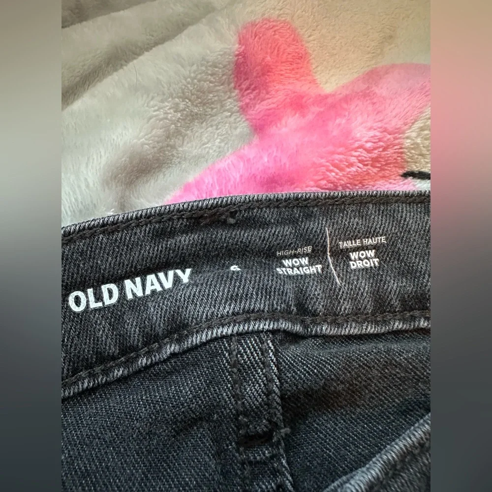 Women’s Old Navy black denim high rise wow straight jeans size 4 - Picture 4 of 5